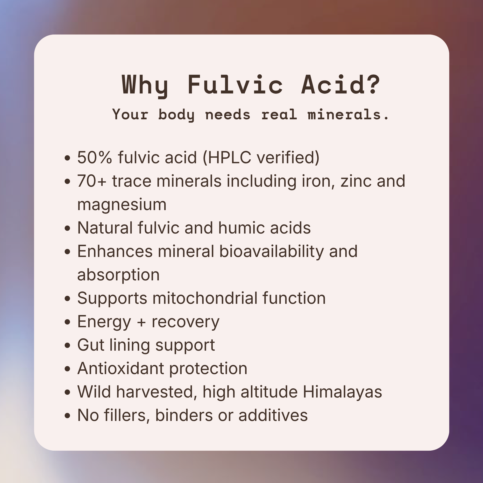 Fulvic Acid Trace Mineral Powder