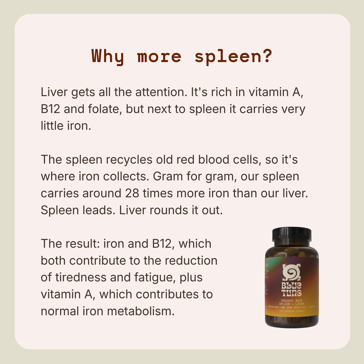 Organic Beef Spleen + Liver Capsules