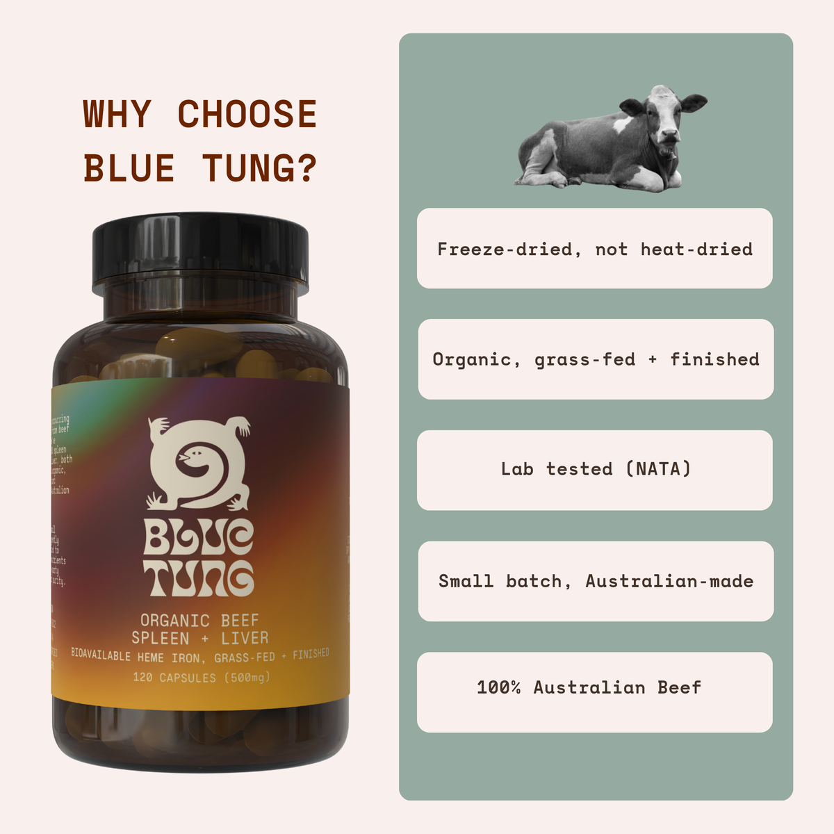 Organic Beef Spleen + Liver Capsules